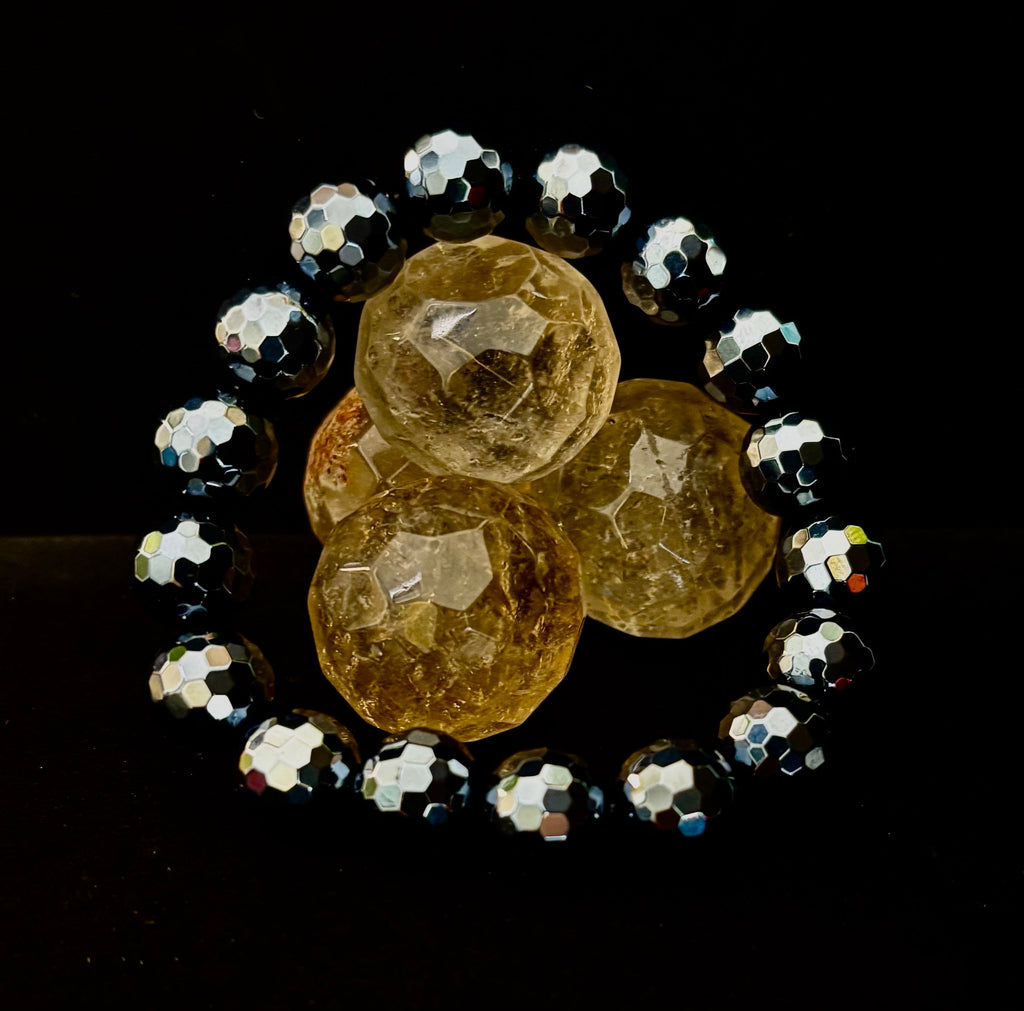 The "Studio 54" Faceted Mystic Black Onyx Glamour Bracelet