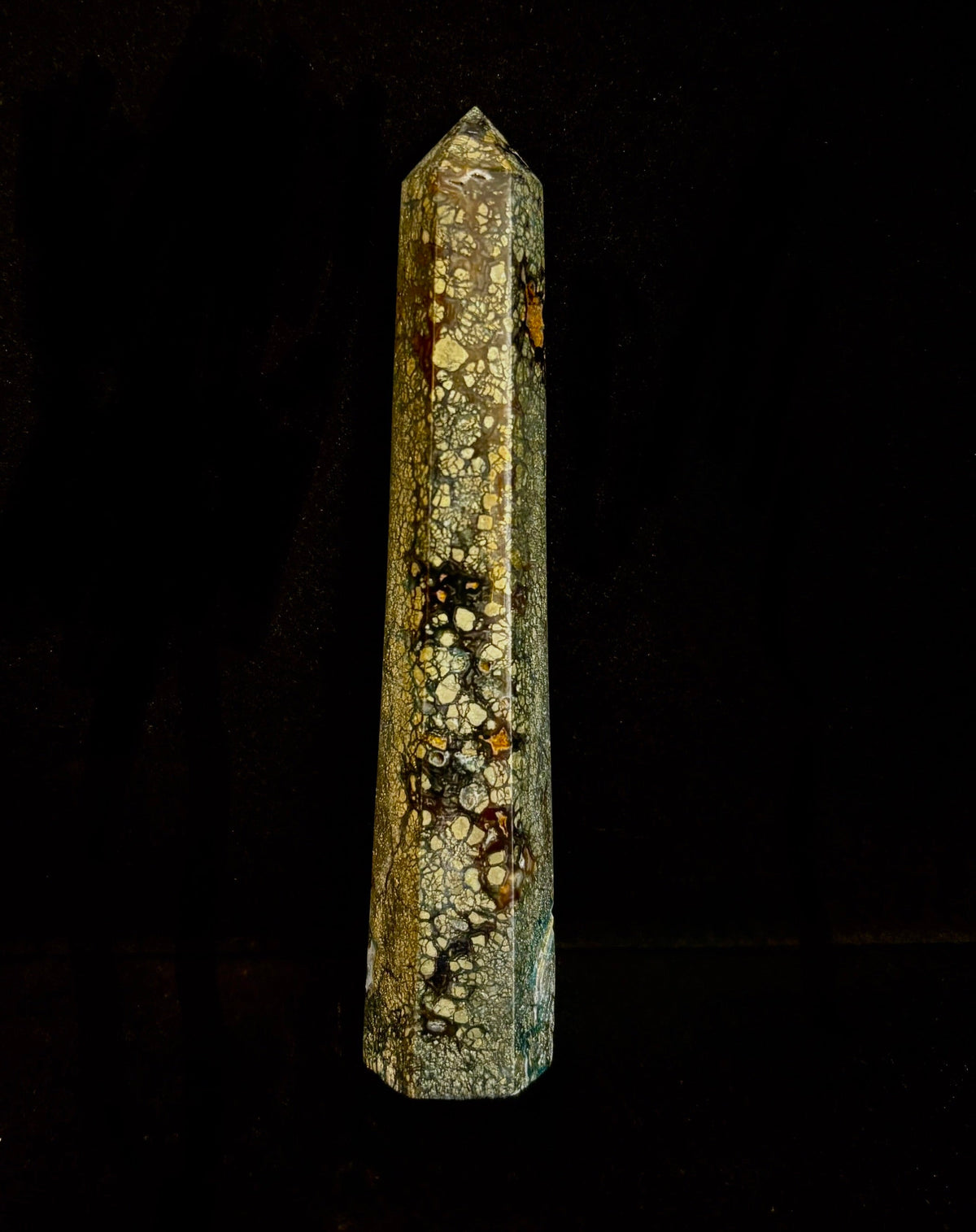 Marcasite Crystal Obelisk Mini-Tower – Soul Attraction & Metallic Focus (3"–4")