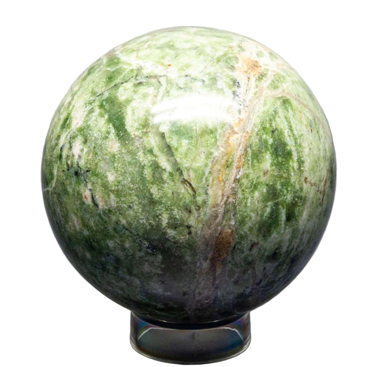 Olive Opal Crystal Sphere Polished Gemstone Heart Stone