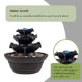 Fountain with LED Lights Cascading 3Tier Lighted Tabletop Water Feature with Soothing Sound Zen Decor for Home or Office by