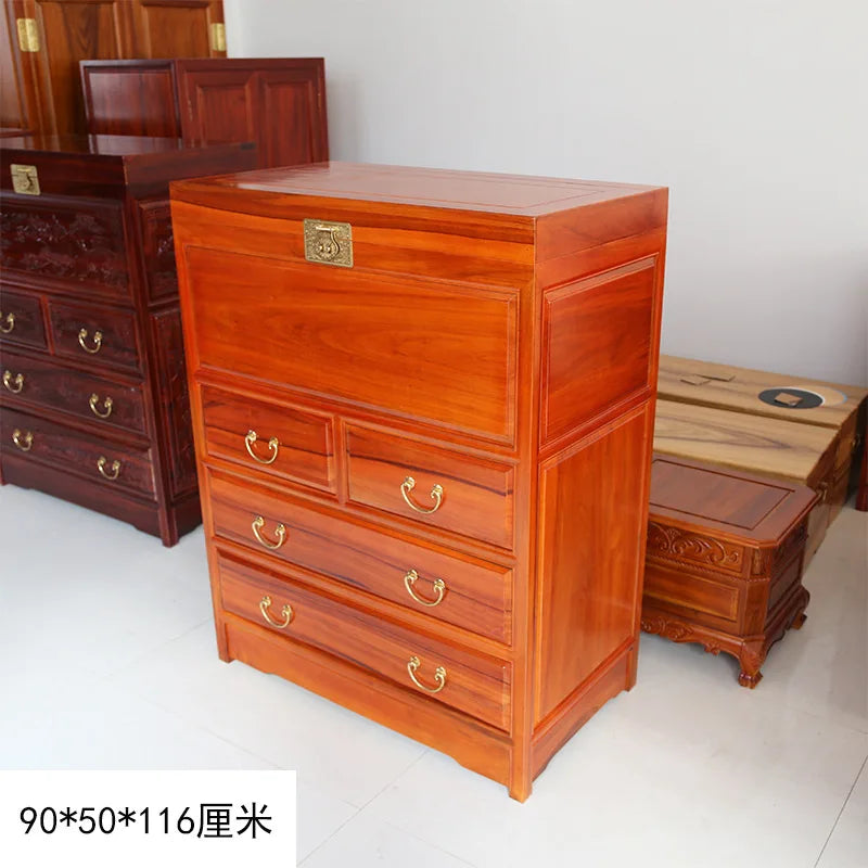 FG Camphor Wood Chest of Drawers Camphor Wood Box Cabinet Storage Solid Wood Furniture Mothproof Chinese Style Carved Vintage