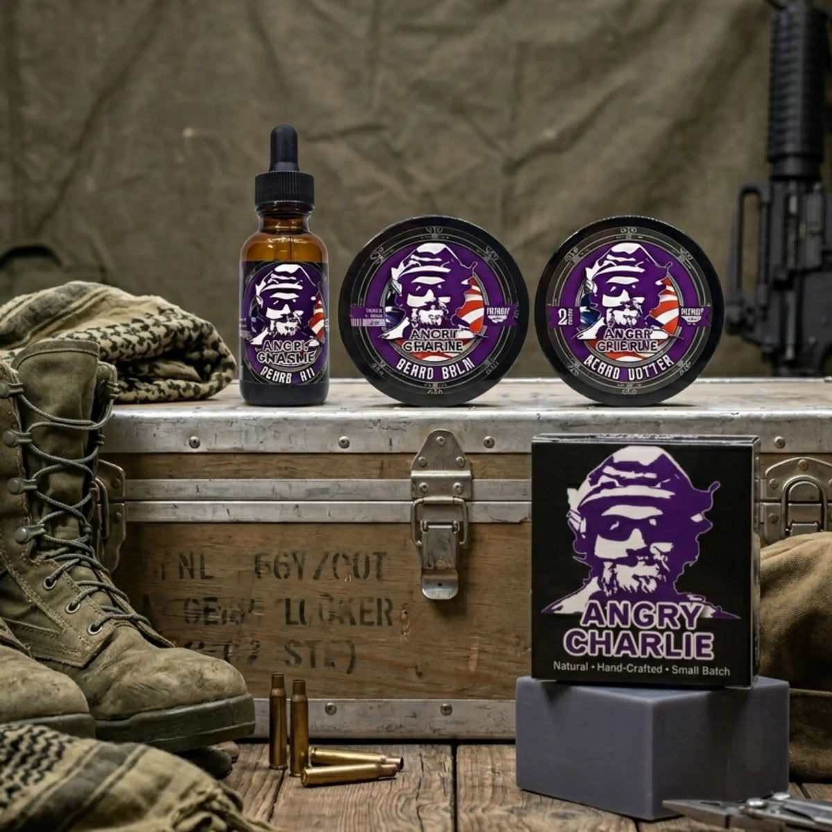Angry Charlie Beard Butter 2OZ Vanilla Cedarwood Cologne