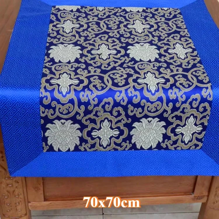 Tibetan Ethnic Style Brocade Tablecloth Home Interior Buddhist Hall Decoration Copy Scripture Cushion Cloth Religious Supplies