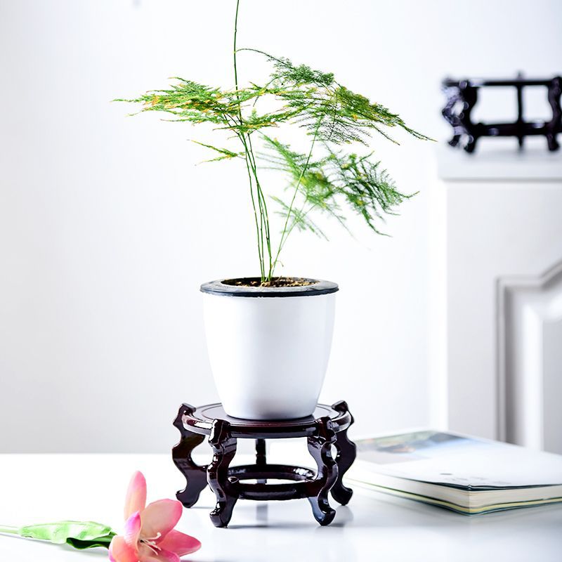 Solid Wood Asian Flowerpot Base