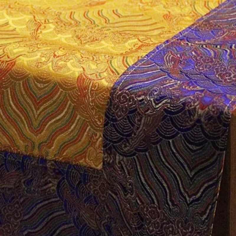 Tibetan Fabric Auspicious Cloud Pattern Long Table Tablecloth/Temple Offering Worship Buddha Decoration Double-layer Tablecloth