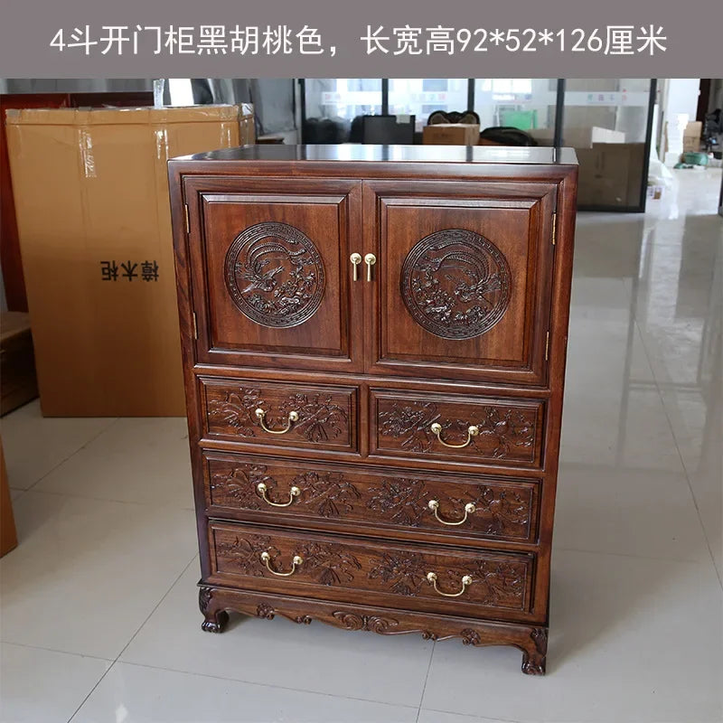 FG Camphor Wood Chest of Drawers Camphor Wood Box Cabinet Storage Solid Wood Furniture Mothproof Chinese Style Carved Vintage