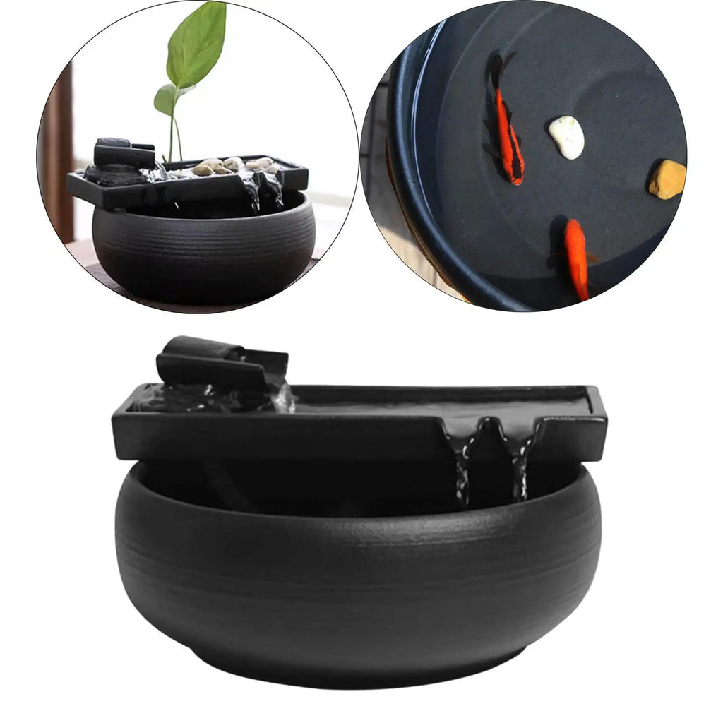 Tabletop Fountain Indoor Waterfall Vase Water Feature USB Powered