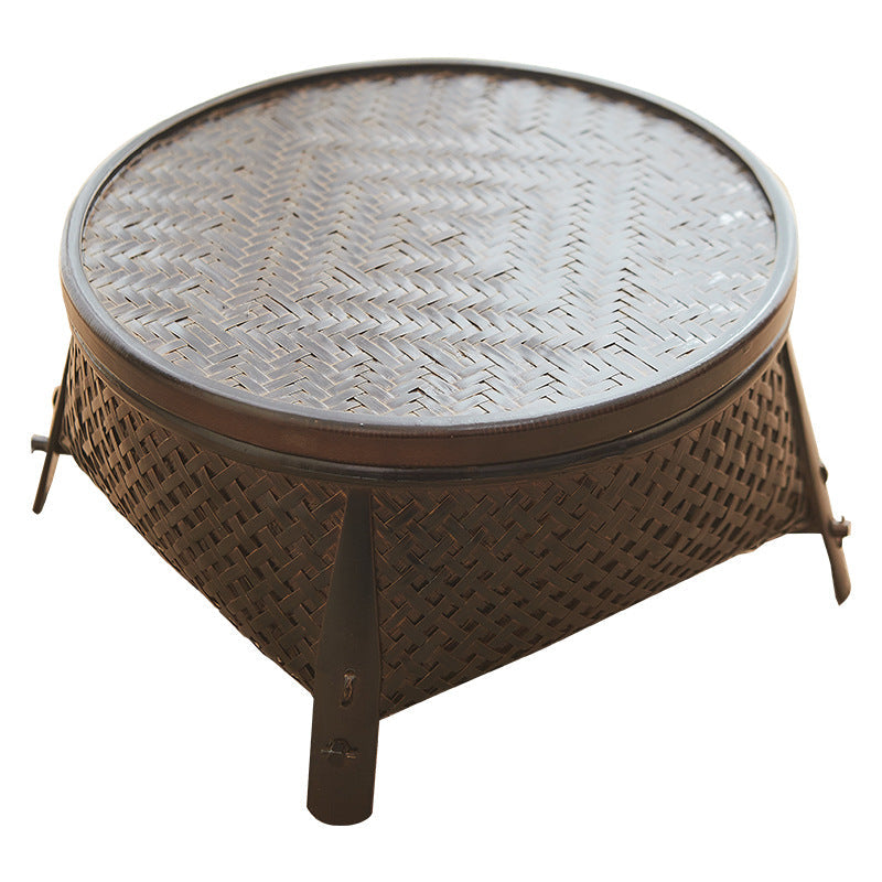 Vintage Style Bamboo Storage Basket Tea Tray