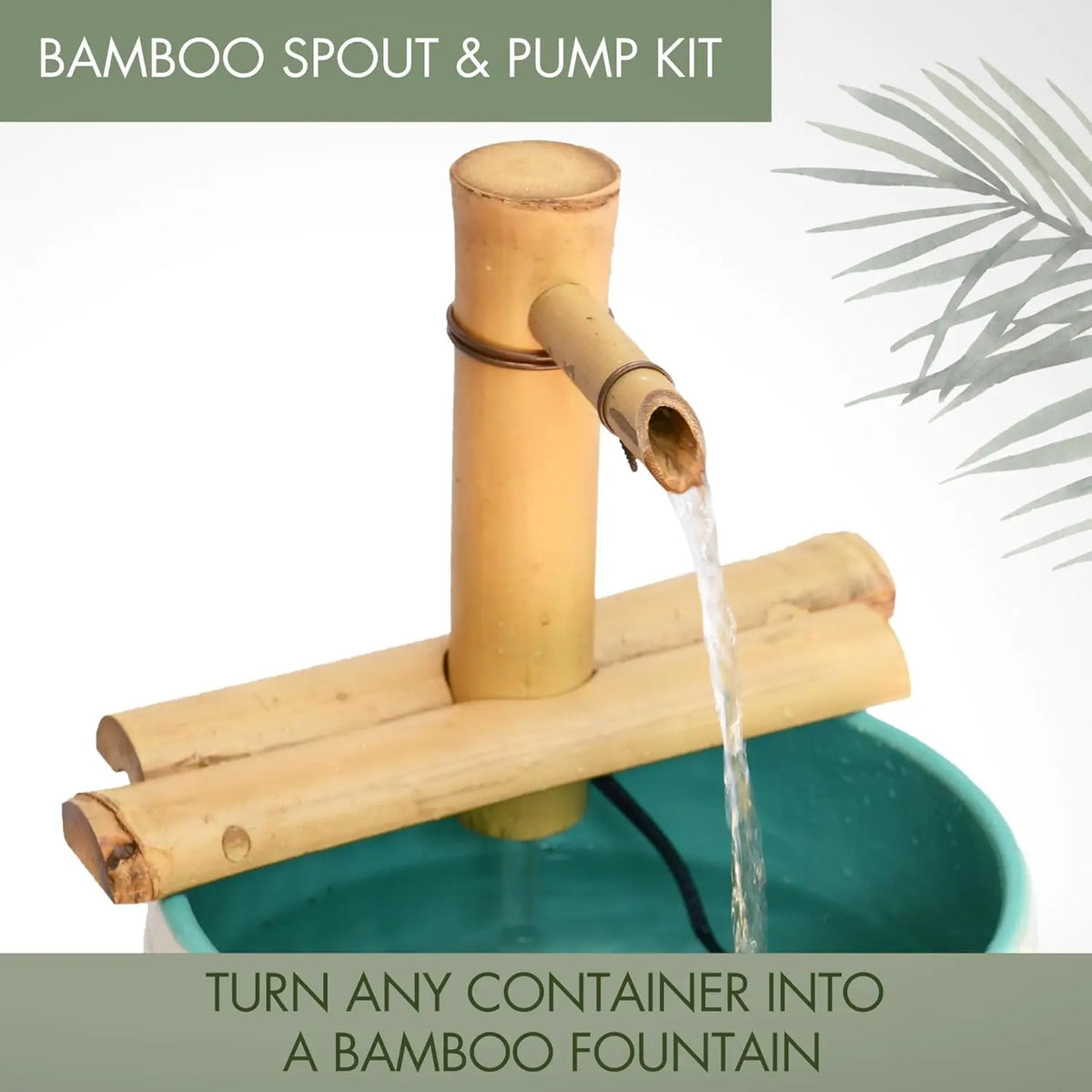Adjustable Bamboo Zen Fountain Kit – Indoor/Outdoor Water Feature with Pump