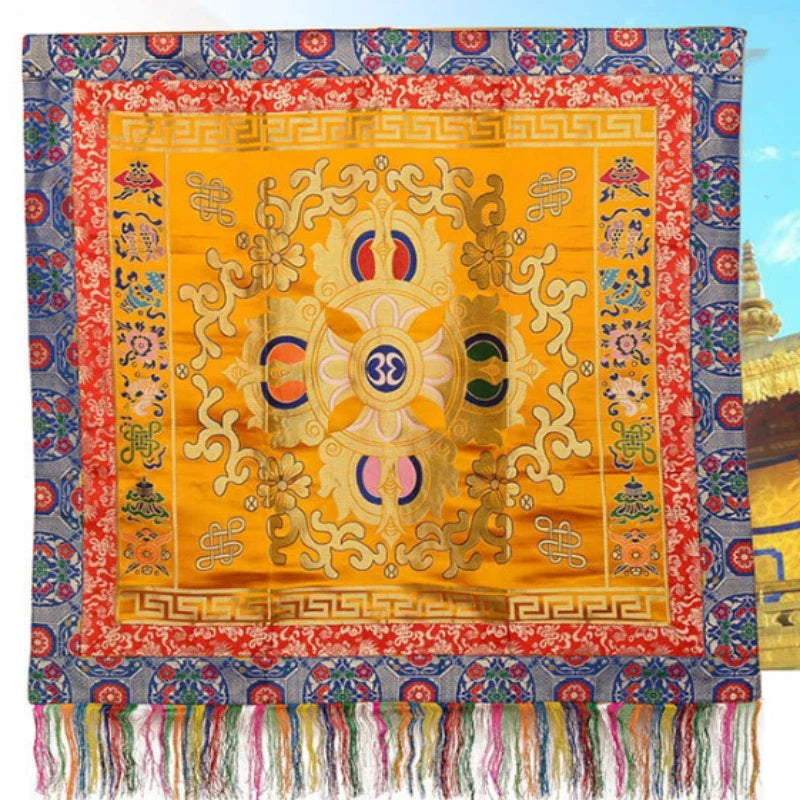 Handmade Embroidery Tablecloths Temples Buddhist Halls Homes Sacrificial Worshiping Buddha Decorative Tablecloths Door Curtain