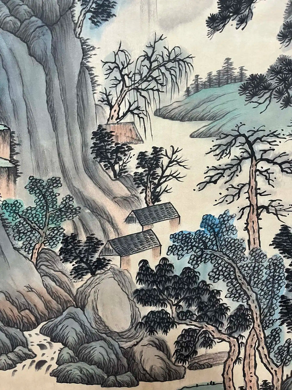 Classical Landscape Hanging Scroll Painting – After Tang Yin (200 × 80 cm)