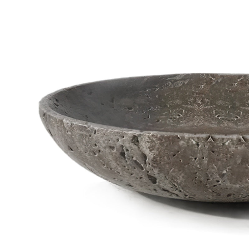 Modern Wabi-Sabi Silver Grey Travertine Tray