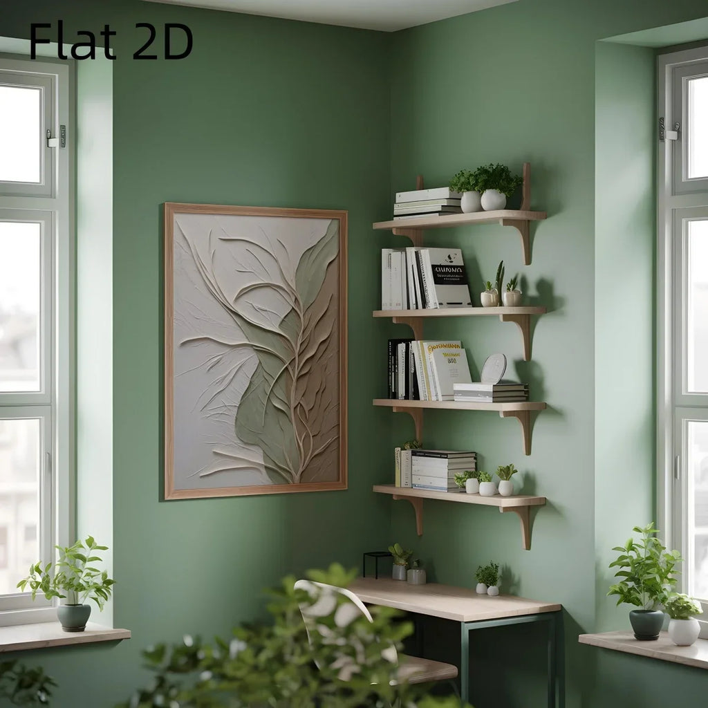 Japanese Sage Green Abstract Canvas Prints Poster Flat 2D Modern Botanical Wabi Sabi Zen Art Prints Wall Art Home Decor Poster