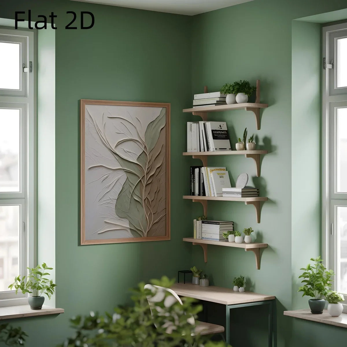 Japanese Sage Green Abstract Canvas Prints Poster Flat 2D Modern Botanical Wabi Sabi Zen Art Prints Wall Art Home Decor Poster