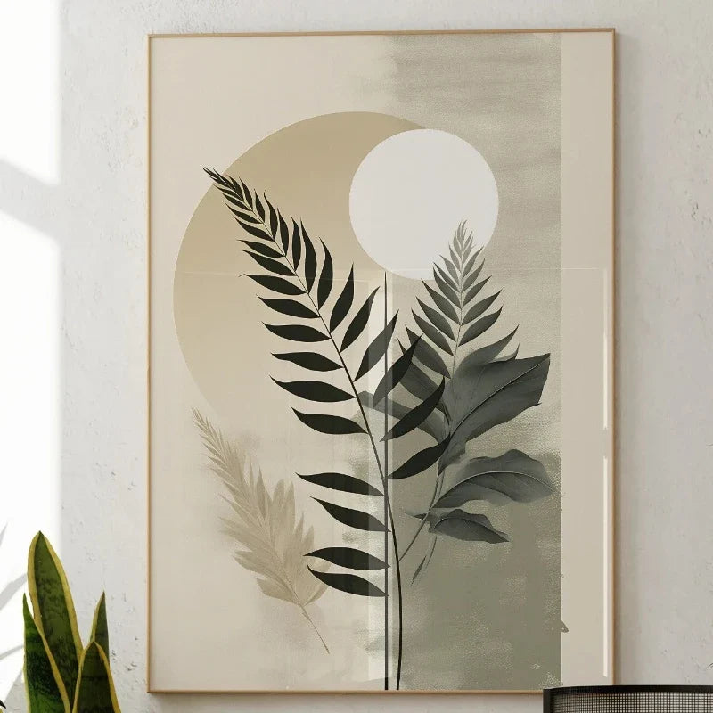 Minimalist Japanese Bamboo Forest & Crane Zen Wall Art Print
