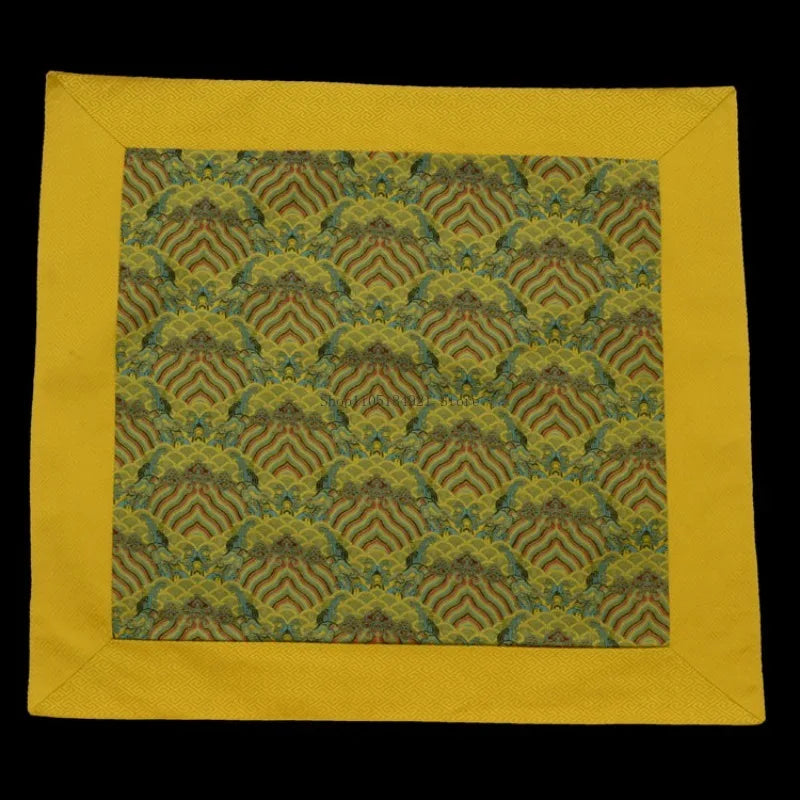 Tibetan Ethnic Style Brocade Tablecloth Home Interior Buddhist Hall Decoration Copy Scripture Cushion Cloth Religious Supplies