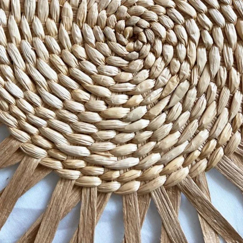 Hand-Woven Round Mobile Footstool – Low Ottoman Pouf & Accent Stool