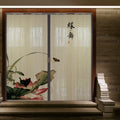 Printed Bamboo Sliding Door Partition Traditional Chinese Room Divider Foldable Screen