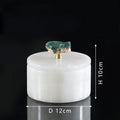 Luxury Natural Jade Marble Storage Jar With Lid for Candy Jewelry Cosmetics