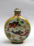 Collected Old China Cloisonné Fish & Lotus Snuff Bottle