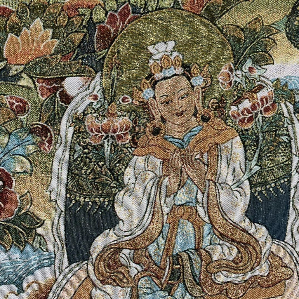 Tibetan Thangka Embroidered Silk Brocade Tapestry – Buddha Art