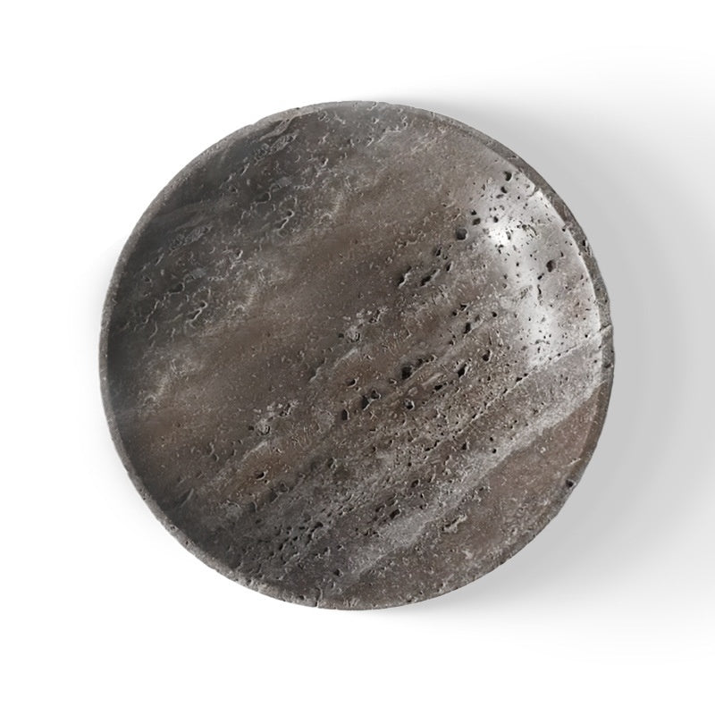 Modern Wabi-Sabi Silver Grey Travertine Tray