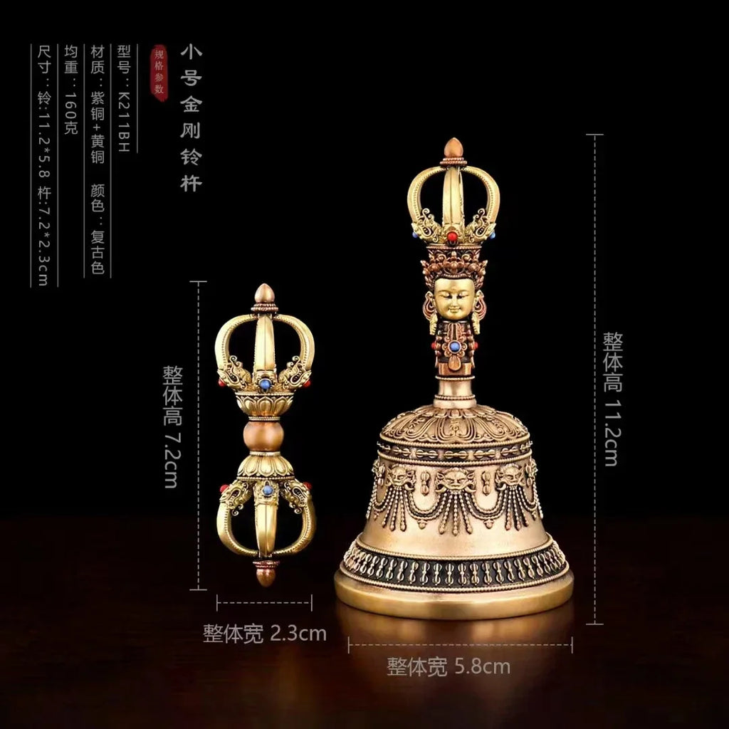 Nepalese craftsmanship Modern Tibetan pure copper three-color five-stranded diamond