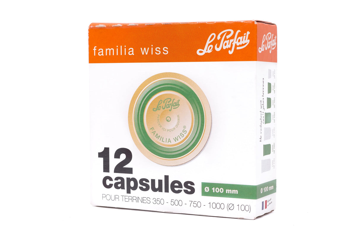 Le Parfait Familia Wiss Sealing Lids, Replacement Flat Caps for Terrine Jars