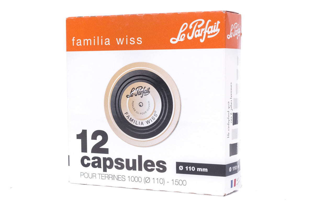 Le Parfait Familia Wiss Sealing Lids, Replacement Flat Caps for Terrine Jars