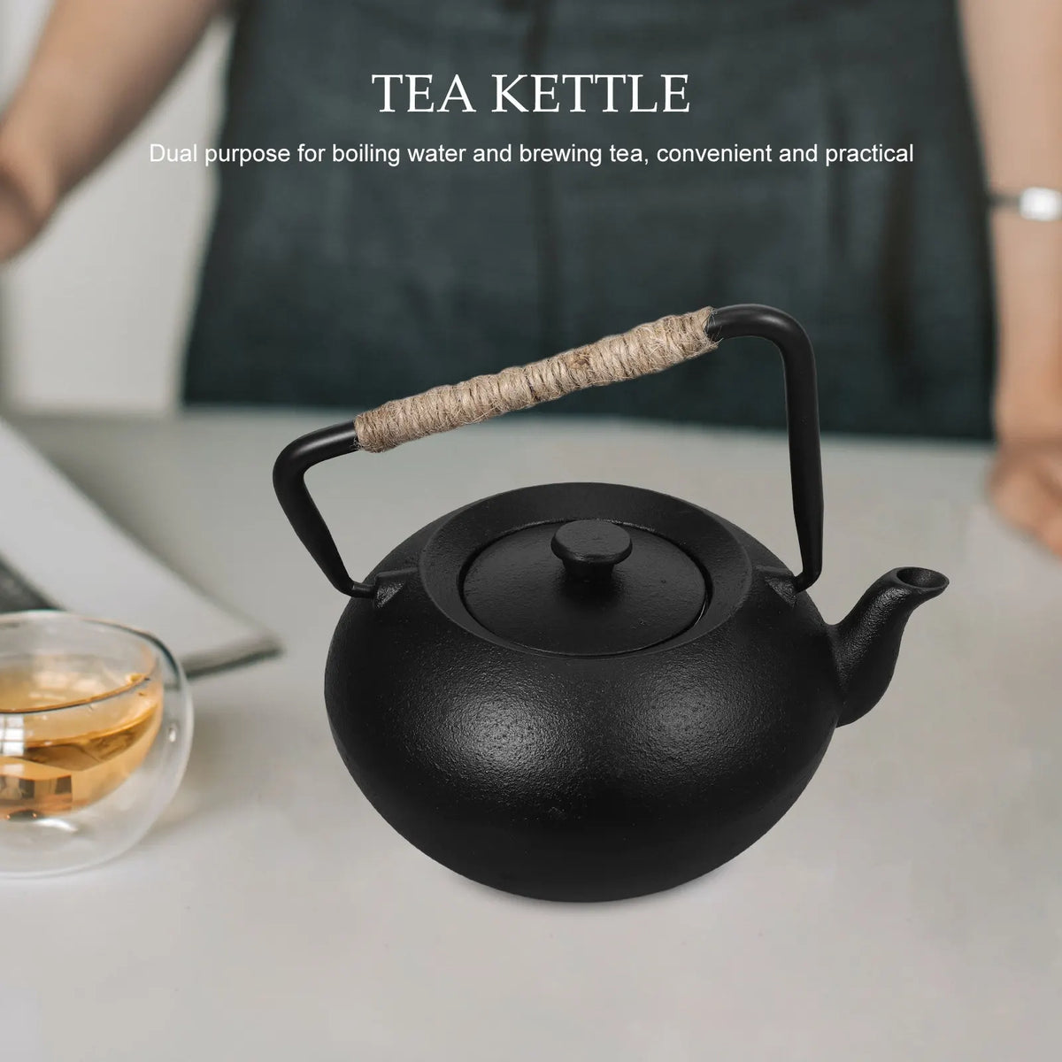 600ml Japanese Cast Iron Tetsubin Teapot – Stovetop Tea Kettle with Infuser