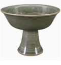 Celadon Phoenix High‑Footed Bowl – Antique‑Style Porcelain Ornament