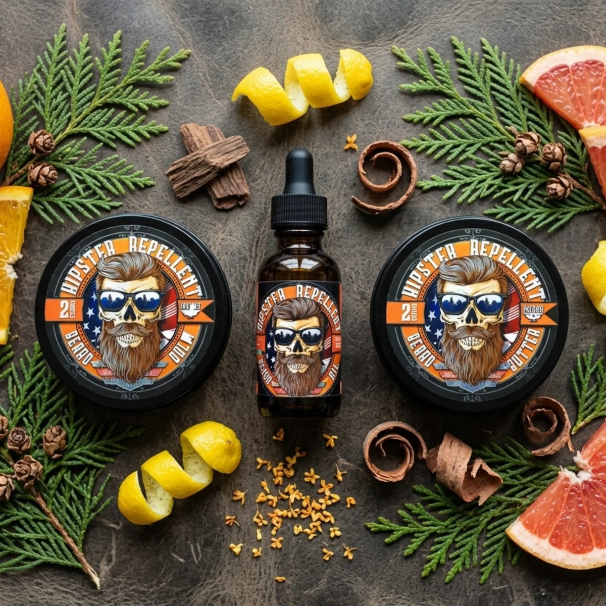 Hipster Repellent 2oz Beard Balm Citrus-Cedar-Sandalwood