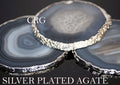 QTY 1 - Natural Silver Plated Agate Slice / #2 / 2.75-3"