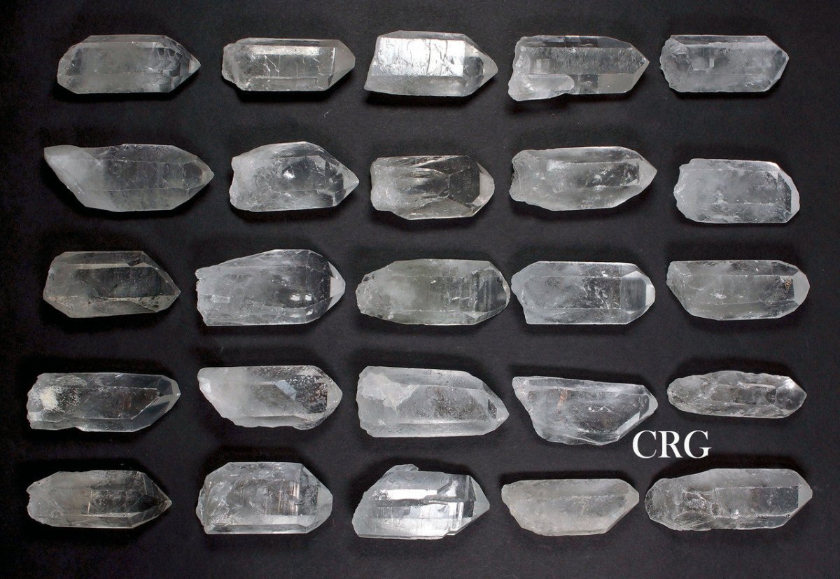 Quartz Crystal Points Sheet (25 Pieces) Size 4 to 6 cm Bulk Wholesale Lot Natural Crystals