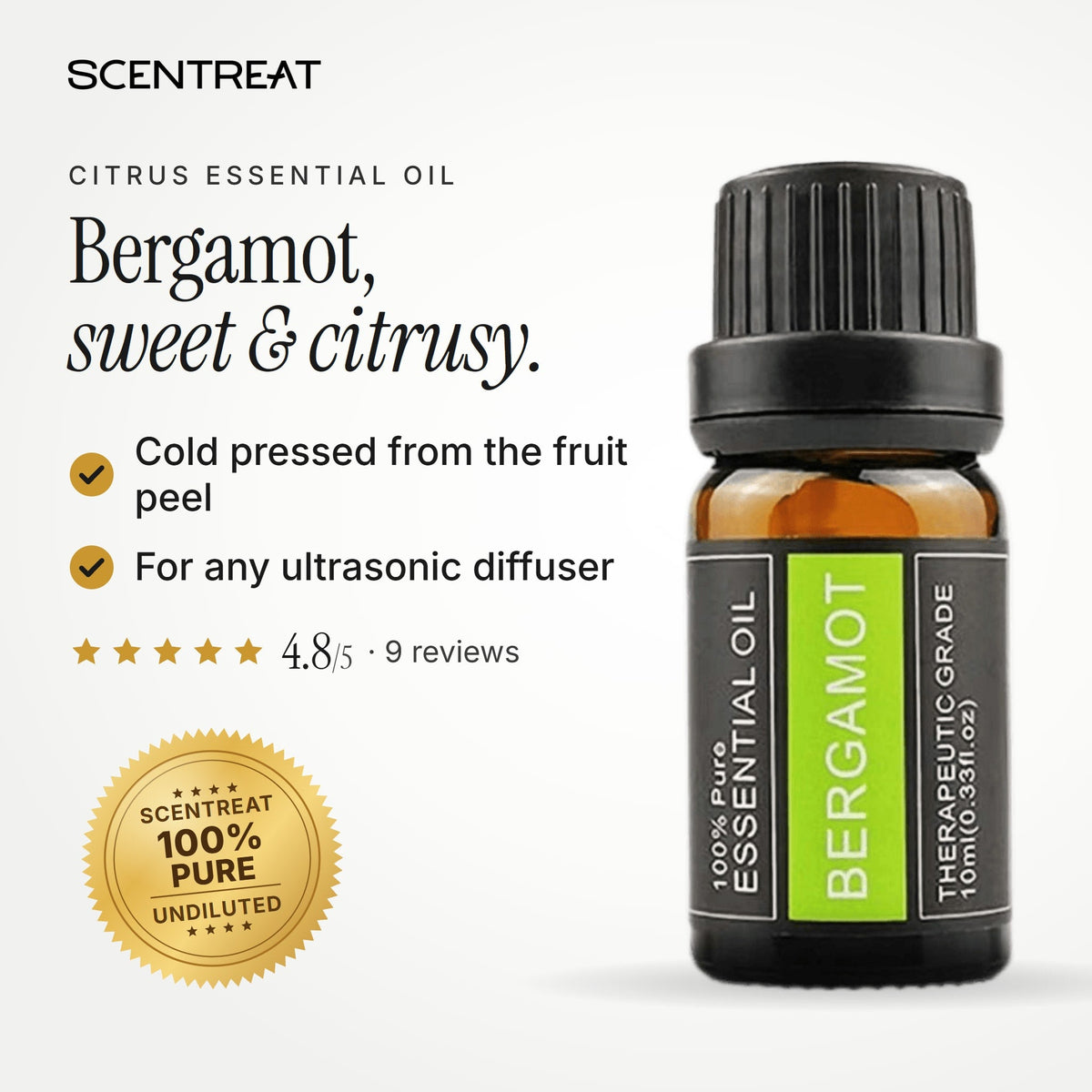 100% Pure Bergamot Essential Oil