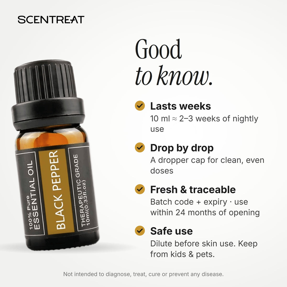 100% Pure Black Pepper Essential Oil