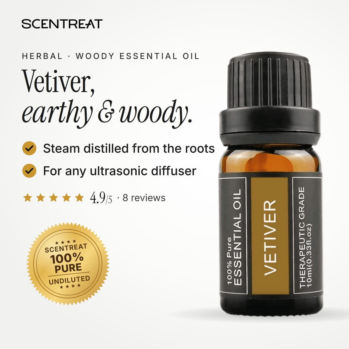100% Pure Vetiver Essential Oil