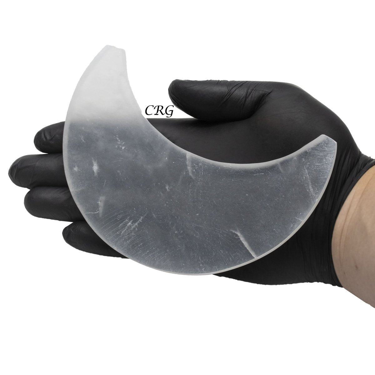 Selenite Crescent Moon Plate 14cm