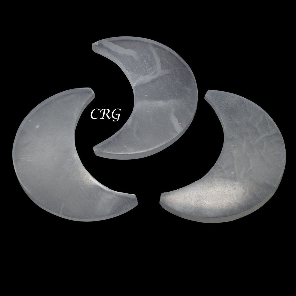 Selenite Crescent Moon Plate 14cm