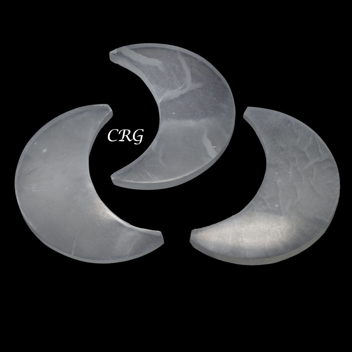 Selenite Crescent Moon Plate 14cm