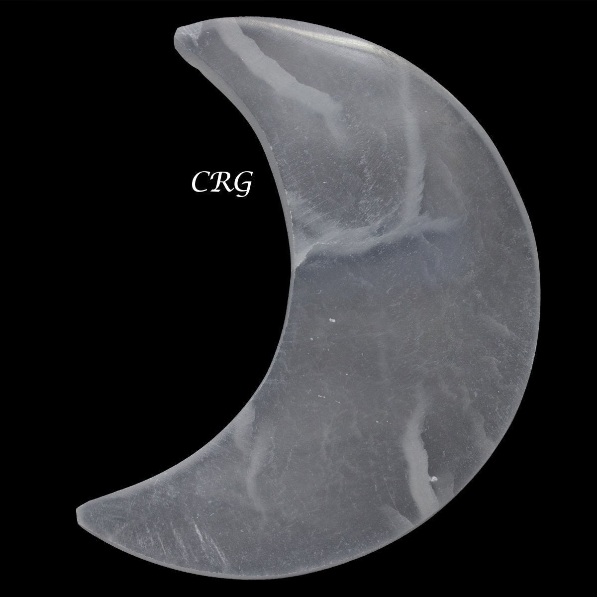 Selenite Crescent Moon Plate 14cm