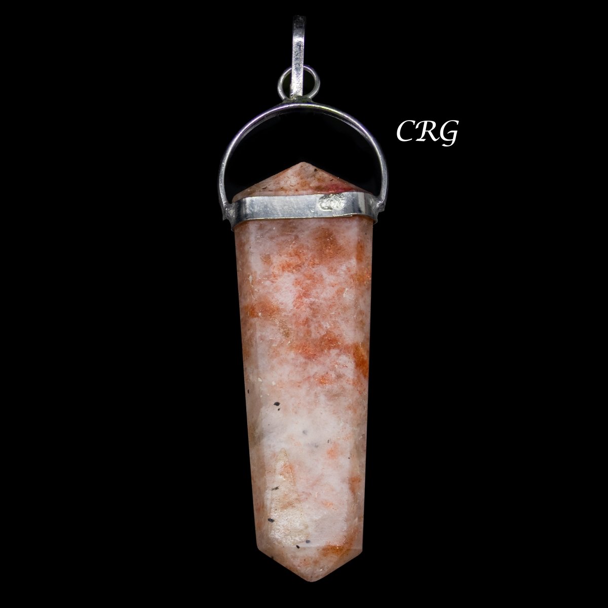 Sunstone Flat Point Pendant with Silver Plating (2 Inches) (4 Pieces) (INJD)