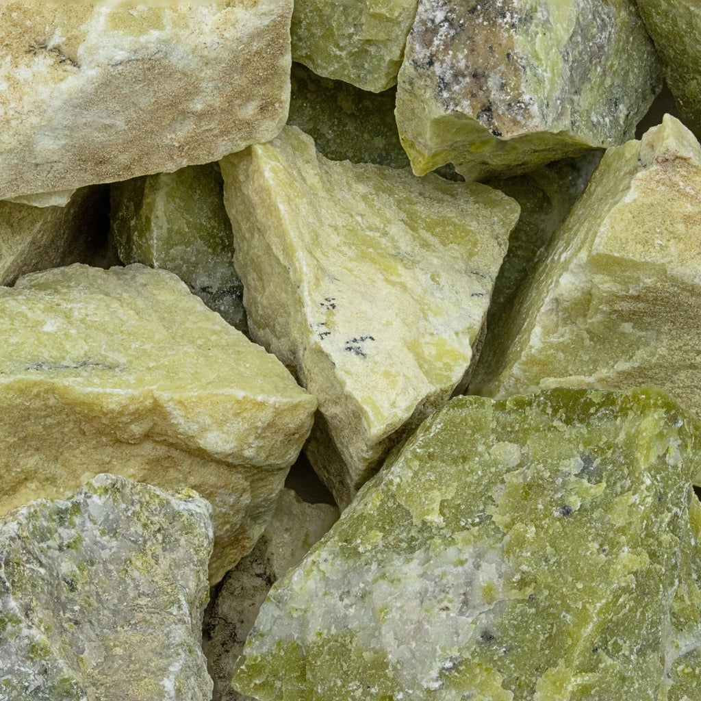 Yellow Serpentine Rough Pieces (Size 1 to 2 Inches) Bulk Wholesale Lot Crystal