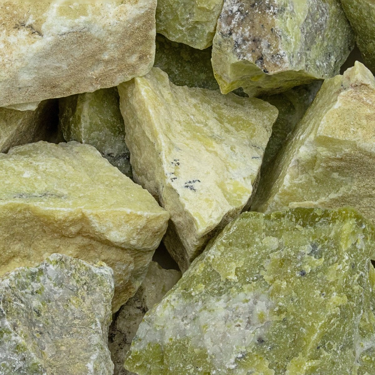 Yellow Serpentine Rough Pieces (Size 1 to 2 Inches) Bulk Wholesale Lot Crystal